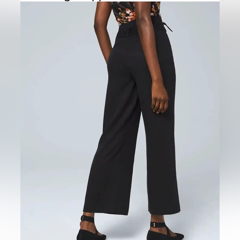 WHBM - Wide-Leg Cropped Tie Belt Pants